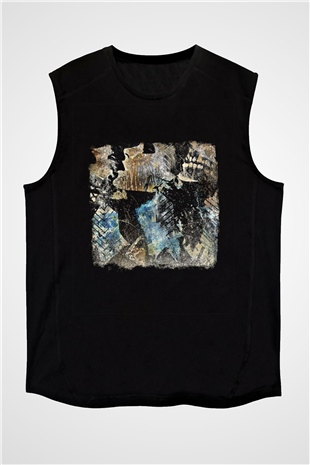 Converge Baskılı Unisex Siyah Kolsuz Tişört