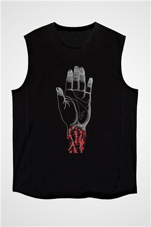 Converge Baskılı Unisex Siyah Kolsuz Tişört