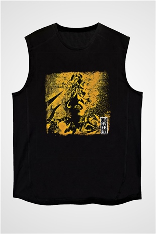 Converge Baskılı Unisex Siyah Kolsuz Tişört