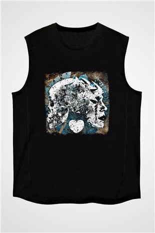 Converge Baskılı Unisex Siyah Kolsuz Tişört
