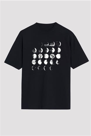 Converge Baskılı Unisex Siyah Oversize Tişört