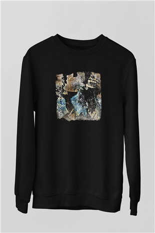 Converge Baskılı Unisex Siyah Sweatshirt