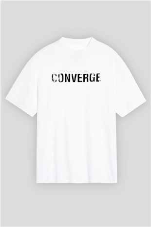 Converge Beyaz Unisex Oversize Tişört T-Shirt