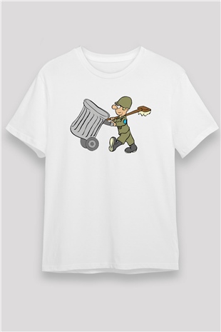 Çöpçü Beyaz Unisex Tişört T-Shirt - TişörtFabrikası