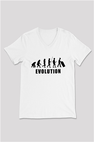 Çöpçü Beyaz Unisex V Yaka Tişört