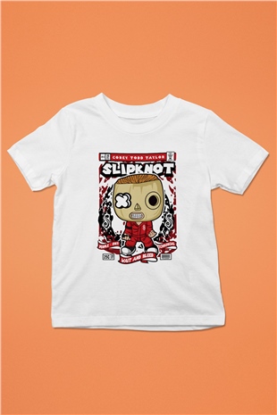 Corey Taylor Slipknot Baskılı Unisex Beyaz Çocuk Tişört