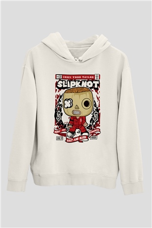Corey Taylor Slipknot Baskılı Unisex Beyaz Hoodie