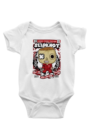 Corey Taylor Slipknot Baskılı Unisex Beyaz Bebek Body - Zıbın