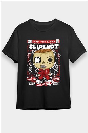 Corey Taylor Slipknot Baskılı Unisex Siyah Tişört