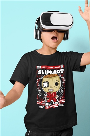 Corey Taylor Slipknot Baskılı Unisex Siyah Çocuk Tişört
