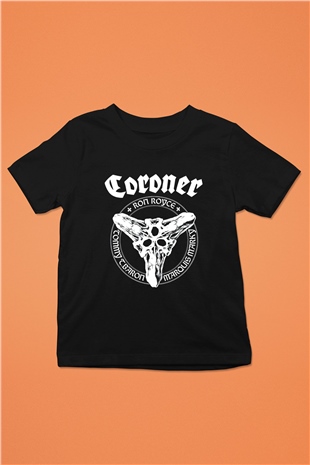 Coroner Baskılı Siyah Unisex Çocuk Tişört