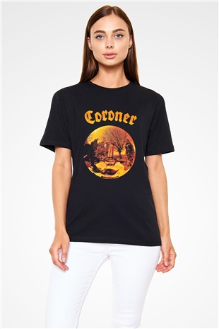 Coroner Baskılı Unisex Siyah Tişört