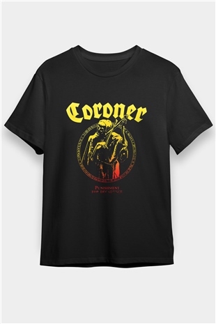 Coroner Baskılı Unisex Siyah Tişört