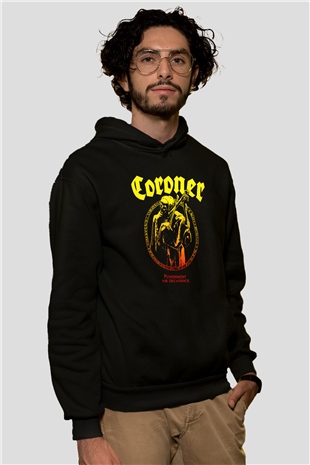 Coroner Siyah Unisex Hoodie
