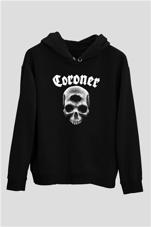 Coroner Siyah Unisex Kapüşonlu Sweatshirt