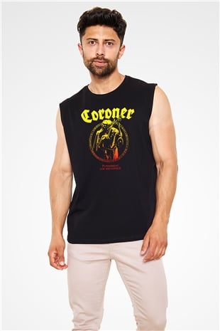 Coroner Siyah Unisex Kolsuz Tişört