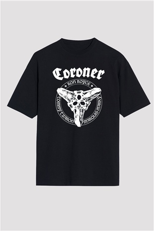Coroner Siyah Unisex Oversize Tişört T-Shirt