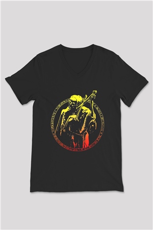 Coroner Siyah Unisex V Yaka Tişört T-Shirt