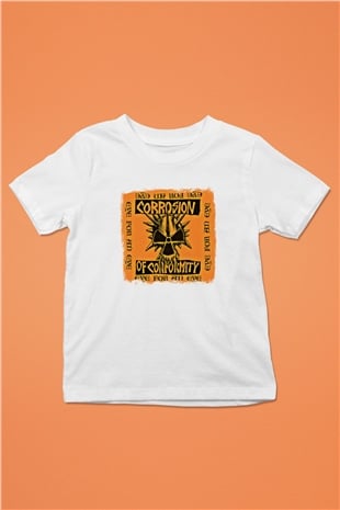 Corrosion of Conformity Baskılı Unisex Beyaz Çocuk Tişört