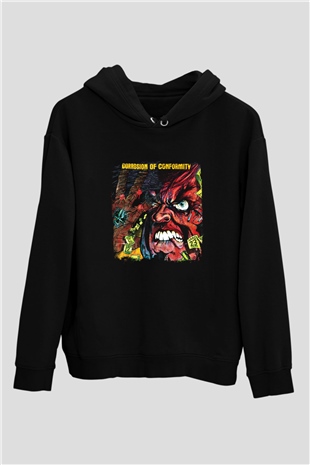 Corrosion of Conformity Baskılı Unisex Siyah Hoodie