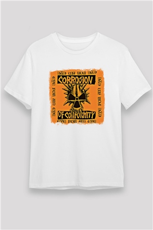 Corrosion of Conformity Baskılı Unisex Beyaz Tişört