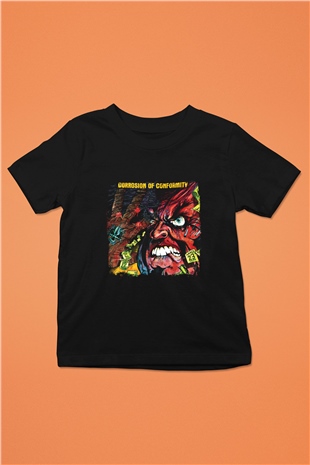 Corrosion of Conformity Baskılı Unisex Siyah Çocuk Tişört