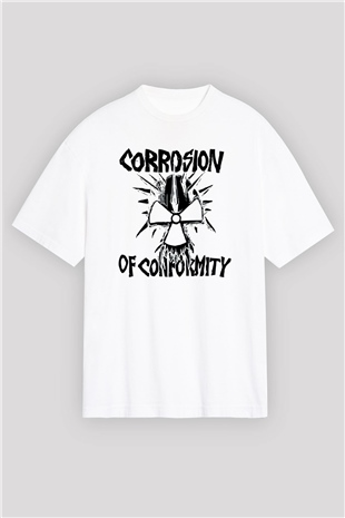 Corrosion of Conformity Beyaz Unisex Oversize Tişört T-Shirt