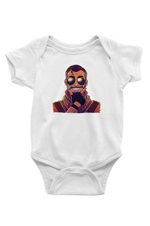 Counter Strike Baskılı Beyaz Unisex Bebek Body - Zıbın