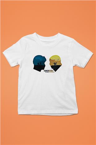 Counter Strike Baskılı Beyaz Unisex Beyaz Çocuk Tişört - Tshirt