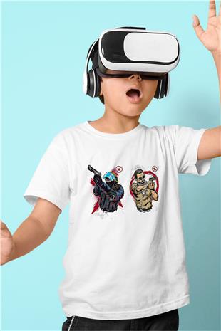 Counter Strike Baskılı Beyaz Unisex Beyaz Çocuk Tişört - Tshirt