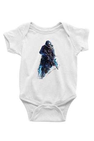 Counter Strike Baskılı Beyaz Unisex Bebek Body - Zıbın