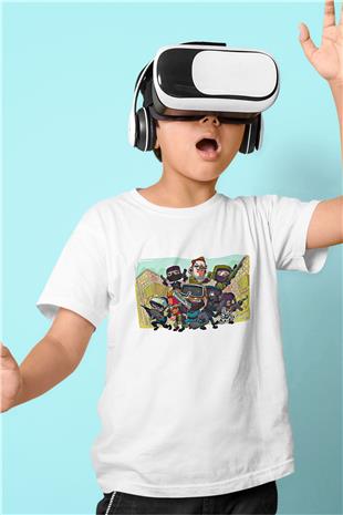 Counter Strike Baskılı Beyaz Unisex Beyaz Çocuk Tişört - Tshirt