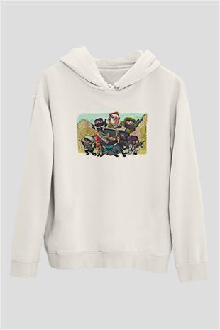 Counter Strike Baskılı Beyaz Unisex Kapüşonlu Sweatshirt