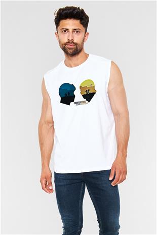 Counter Strike Baskılı Beyaz Unisex Kolsuz Tişört - Tshirt