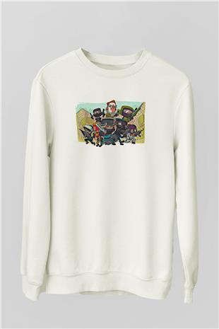 Counter Strike Baskılı Beyaz Unisex Sweatshirt