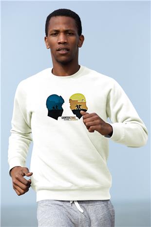 Counter Strike Baskılı Beyaz Unisex Sweatshirt