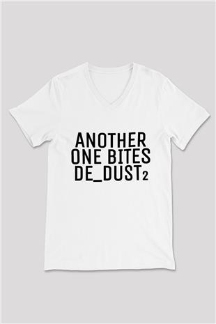 Counter Strike Baskılı Beyaz Unisex V Yaka Tişört - Tshirt