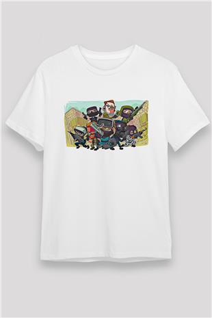 Counter Strike Baskılı Unisex Beyaz Tişört - Tshirt