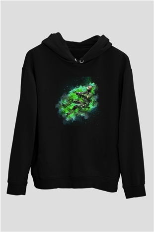 Counter Strike Baskılı Unisex Siyah Kapüşonlu Sweatshirt