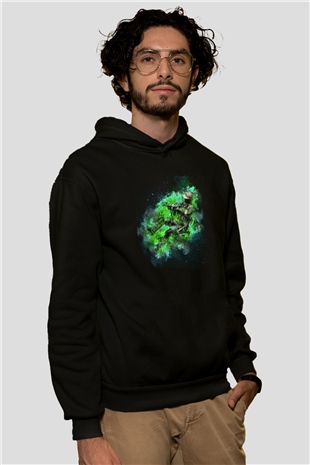 Counter Strike Baskılı Unisex Siyah Kapüşonlu Sweatshirt