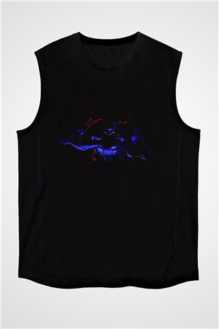 Counter Strike Baskılı Unisex Siyah Kolsuz Tişört - Tshirt