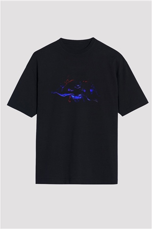 Counter Strike Baskılı Unisex Siyah Oversize Tişört - Tshirt