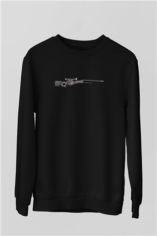 Counter Strike Baskılı Unisex Siyah Sweatshirt
