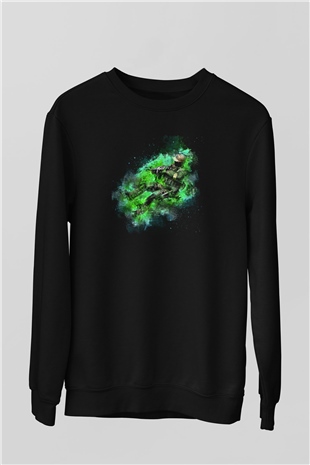 Counter Strike Baskılı Unisex Siyah Sweatshirt