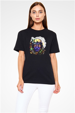 Counter Strike Baskılı Unisex Siyah Tişört - Tshirt