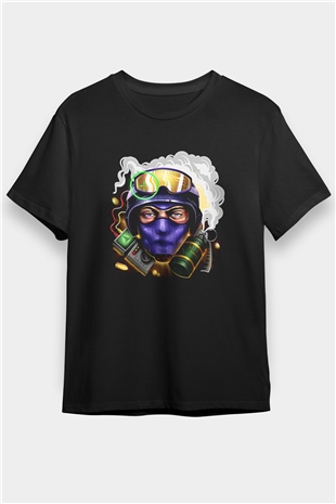 Counter Strike Baskılı Unisex Siyah Tişört - Tshirt