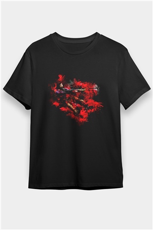 Counter Strike Baskılı Unisex Siyah Tişört - Tshirt