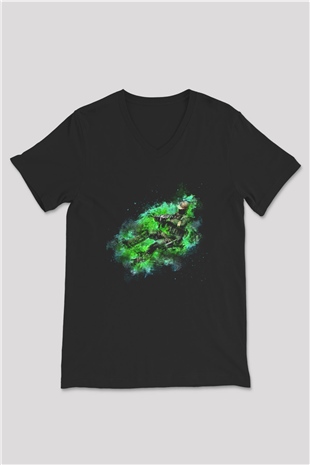 Counter Strike Baskılı Unisex Siyah V Yaka Tişört - Tshirt