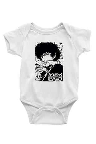 Cowboy Bebop Baskılı Beyaz Unisex Bebek Body - Zıbın