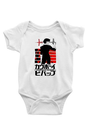 Cowboy Bebop Baskılı Beyaz Unisex Bebek Body - Zıbın